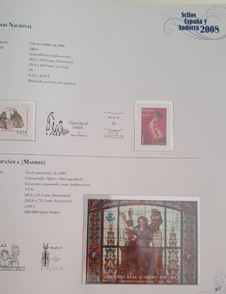 Álbum de sellos de España y Andorra 2008