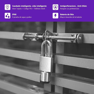 Candado inteligente impermeable con Bluetooth