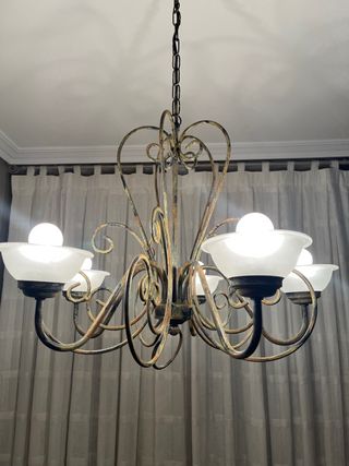 Lampara de techo forja araña