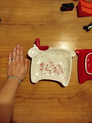 Platos reno Navidad. Vajilla navideña