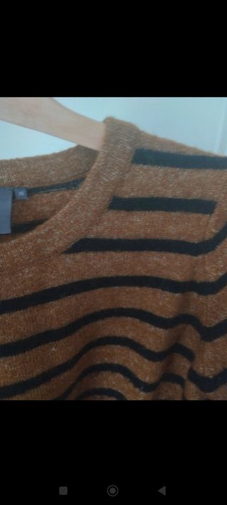 Jersey de rayas en tostado y Negro 