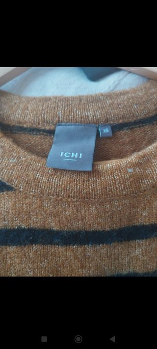 Jersey de rayas en tostado y Negro 