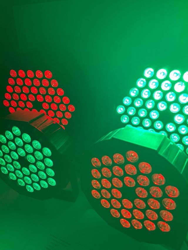 X4 FOCOS PAR LED RGBW LUZ PLANA + MANDO DISTANCIA