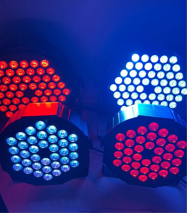 X4 FOCOS PAR LED RGBW LUZ PLANA + MANDO DISTANCIA