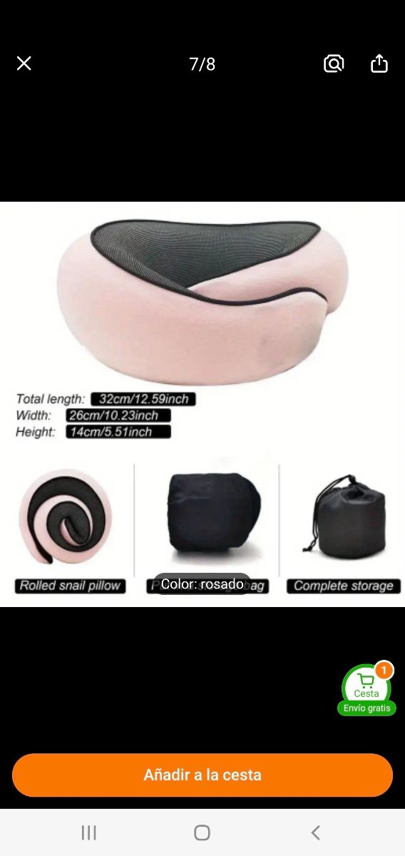 Almohada de Viaje viscoelástica