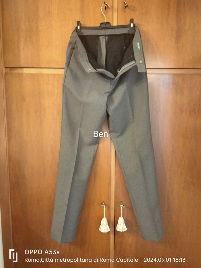 Pantalone uomo grigio Benetton tg 46 ITALIA