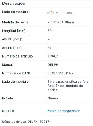 Rotula de suspensión Opel Astra G