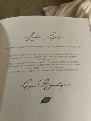 Libro de visitas de boda alemán