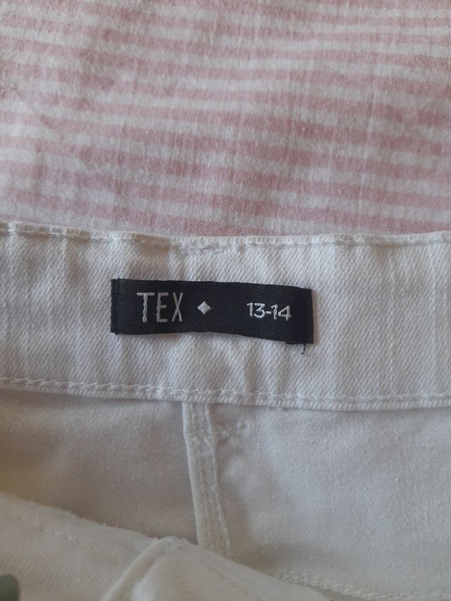 Tejanos cortos blancos