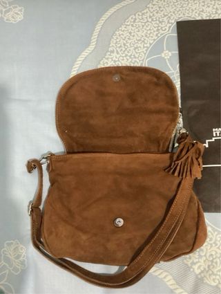 Borsa a tracolla in pelle scamosciata