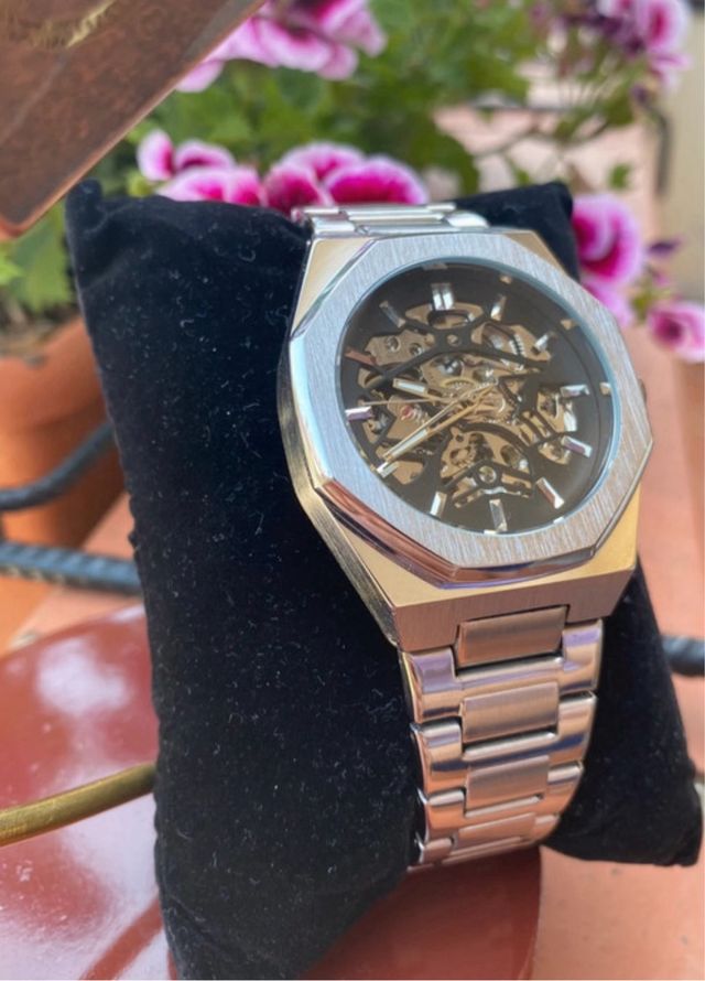 Orologio Skeleton Automatico d’Acciaio