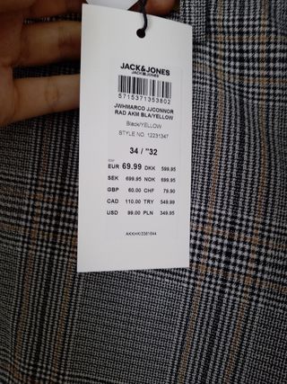Pantalón cuadros hombre 