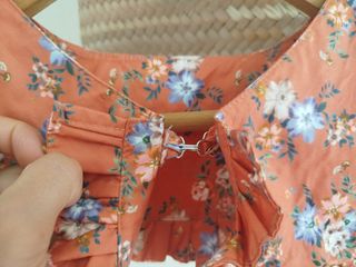 Cuello camisa floral boho vintage