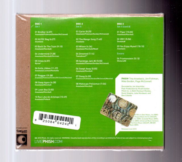 Descargas de Phish Live Phish 27.06.2010 Feliz... cd