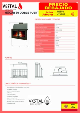 Oferta Cassetes/inserts leña 11kw al 31 diciembre