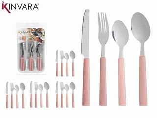 Set di posate rosa con porta posate
