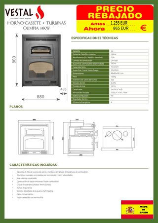 Oferta estufa de salón 11kw al 15 de diciembre