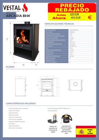 Oferta estufa de salón 11kw al 15 de diciembre