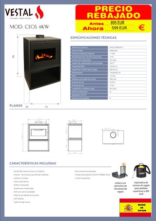 Oferta estufa de salón 11kw al 15 de diciembre