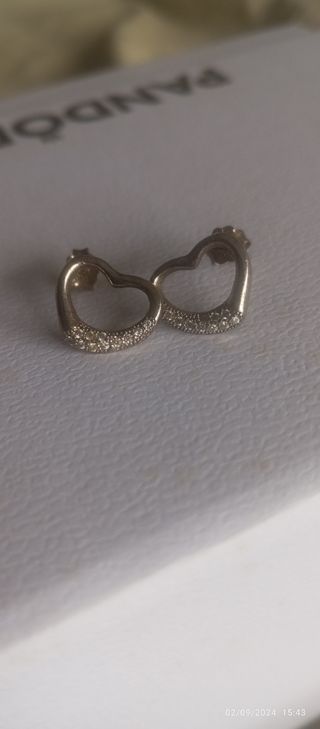 Pendientes corazones plata