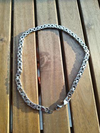 Collana in acciaio maglia bizantina 8mm lungh 50cm