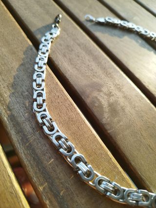 Collana in acciaio maglia bizantina 8mm lungh 50cm