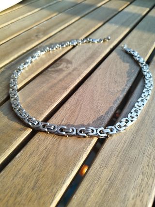 Collana in acciaio maglia bizantina 8mm lungh 50cm