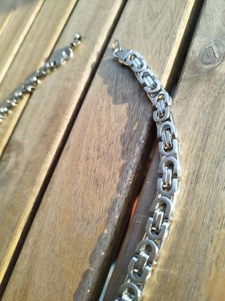 Collana in acciaio maglia bizantina 8mm lungh 50cm