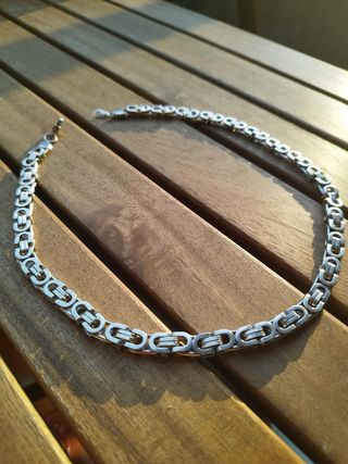 Collana in acciaio maglia bizantina 8mm lungh 50cm