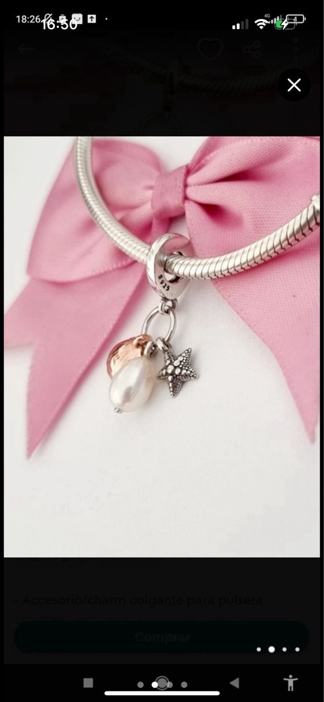 Charm triple marino plata nuevo