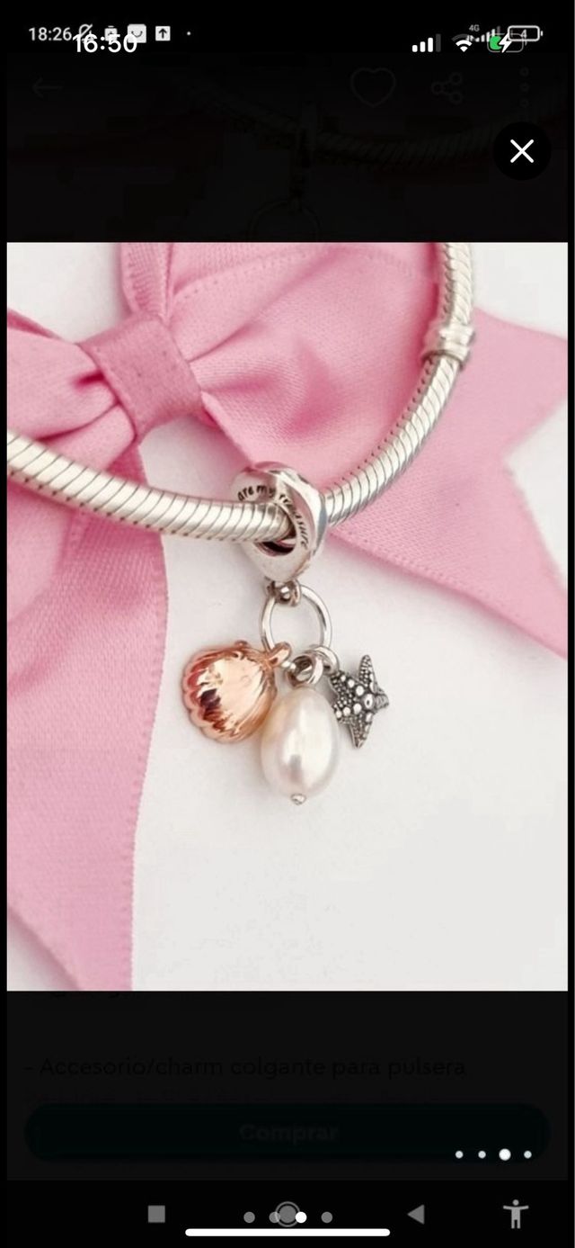 Charm triple marino plata nuevo