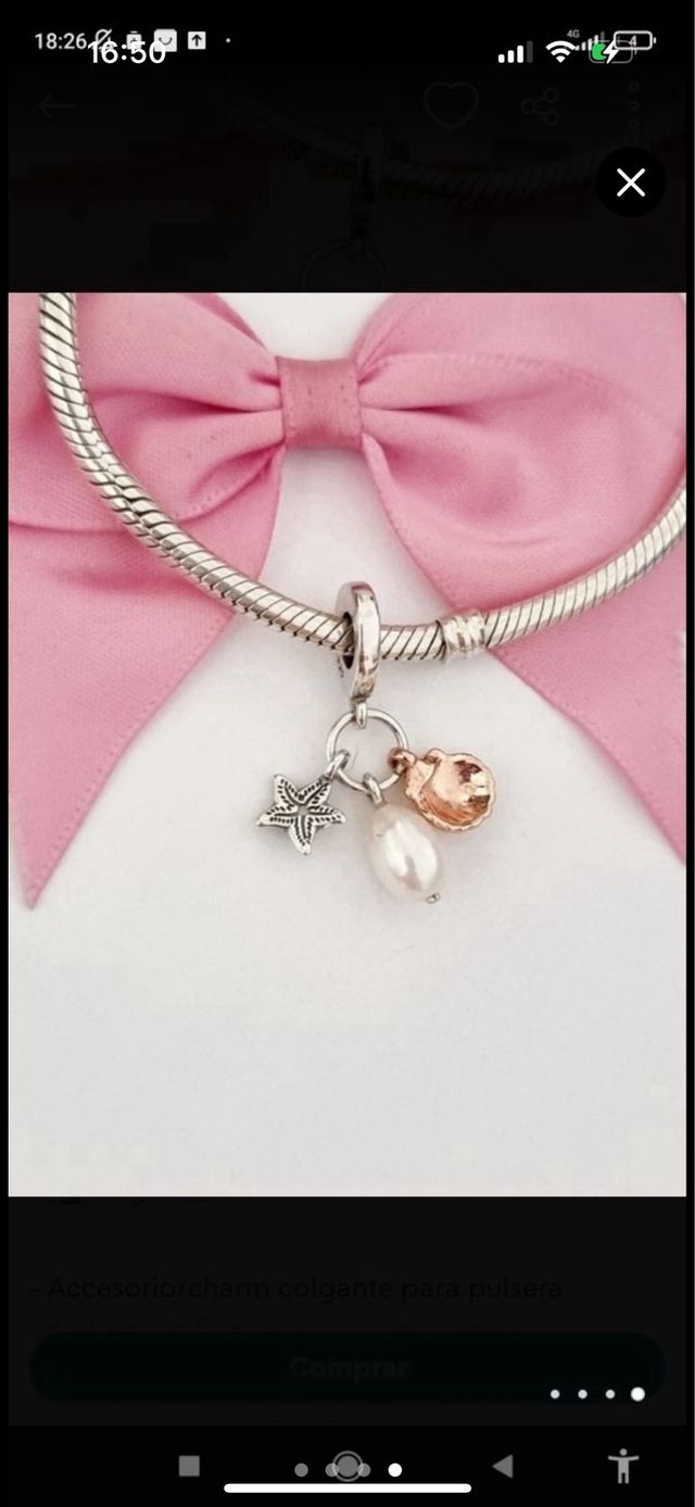 Charm triple marino plata nuevo