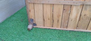 Baúl  de madera y hojalata antiguo