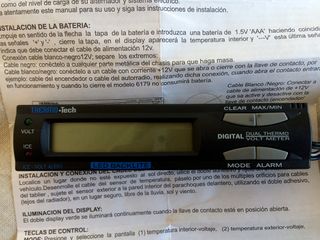Voltímetro-Termómetro de Coche o Autocaravana