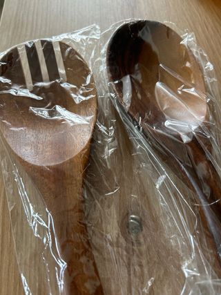 Cubiertos servir madera