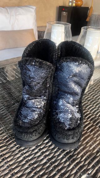 Botas MOU lana 100% negra lentejuela N.37