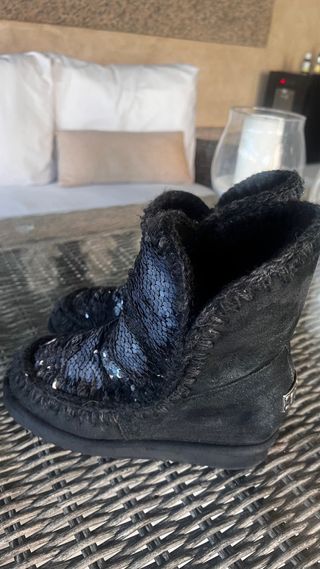 Botas MOU lana 100% negra lentejuela N.37