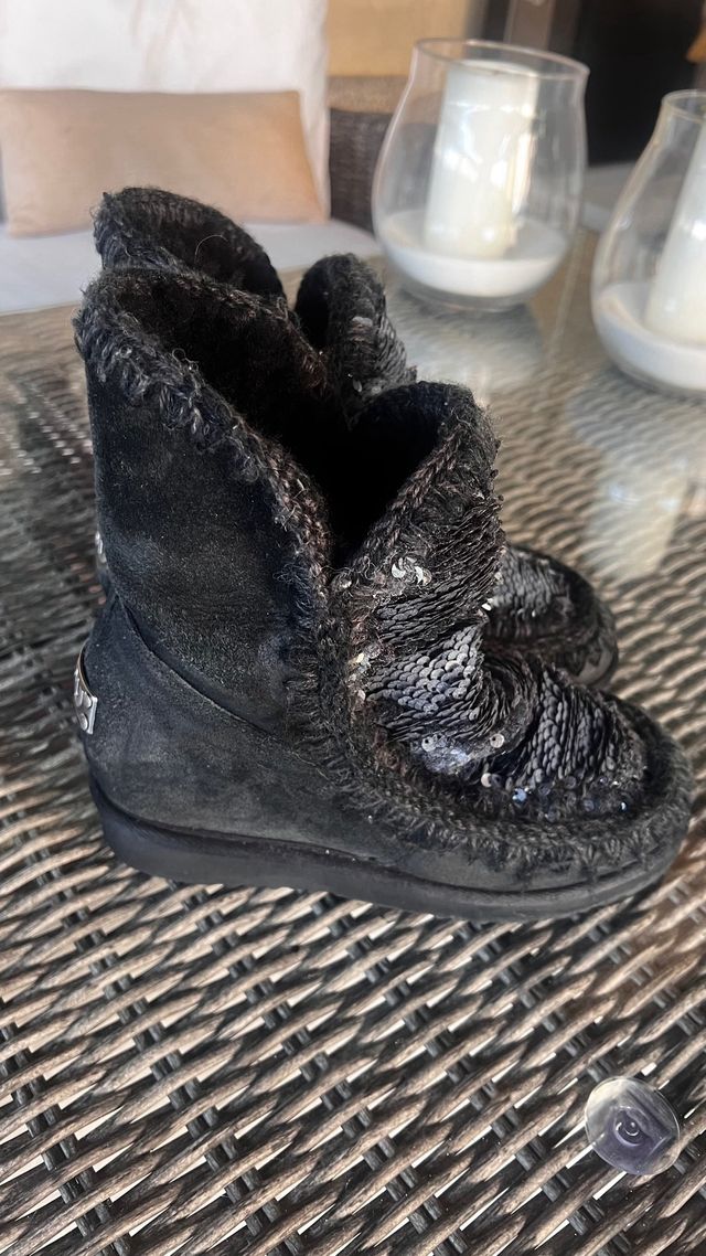 Botas MOU lana 100% negra lentejuela N.37