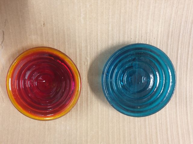 Cristal semaforo ferroviario antiguo