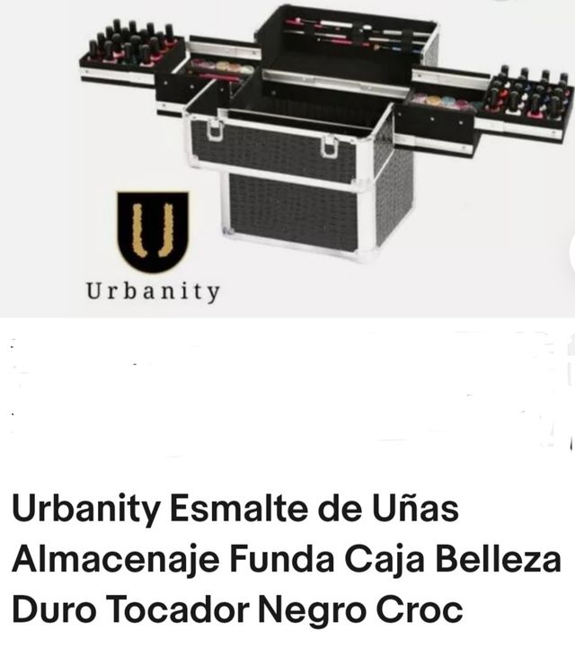 MALETÍN DE BELLEZA DURO NEGRO CROC