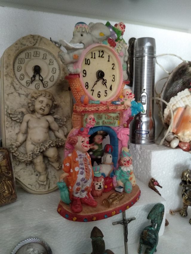 antiguo reloj feria de payasos clown