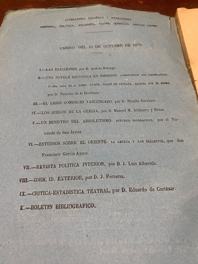 Revista antigua 1875