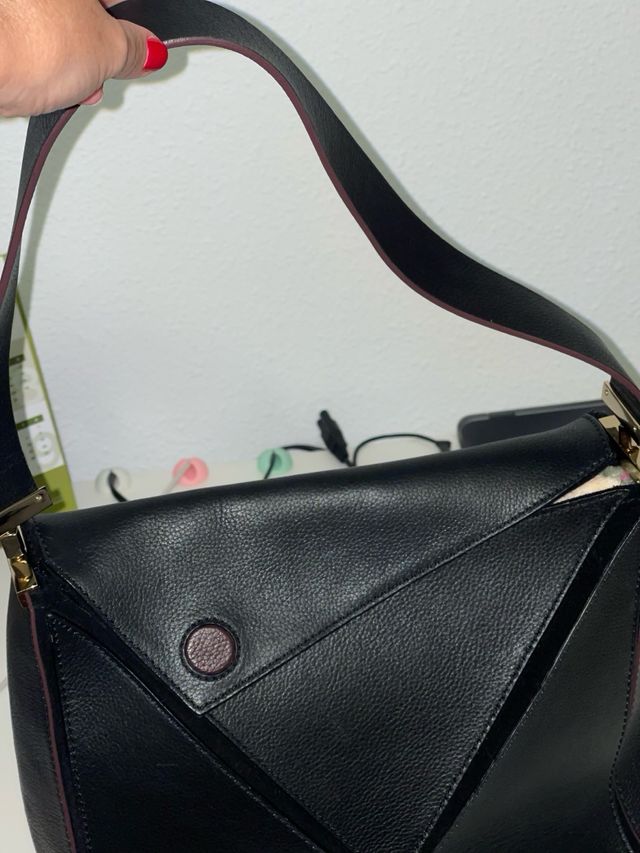 Bolso piel negro Purificación García 35€