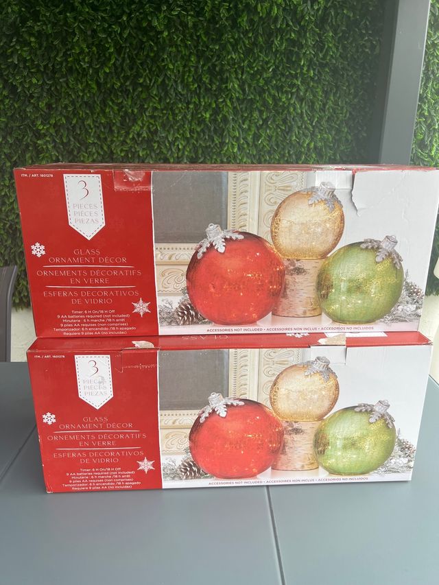 Bolas de navidad de cristal con luz led nuevas