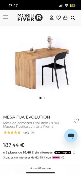 Escritorio Evolution 120 60 MobiliFiver