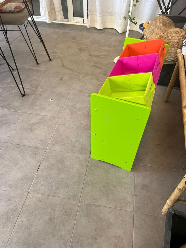 Mueble organizador de madera con 9 cajones textil