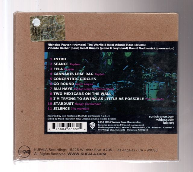 CD de Nicholas Payton y Sonic Trance Live in New York