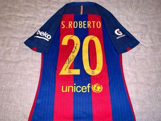 La Liga Camiseta Sergi Roberto Barcelona 2021 2022 Match Issue