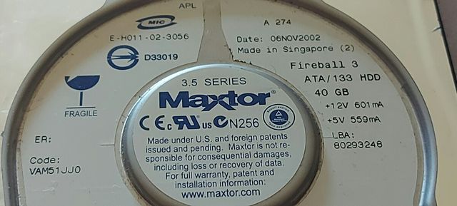 Placa hd ata maxtor fireball3 40gb