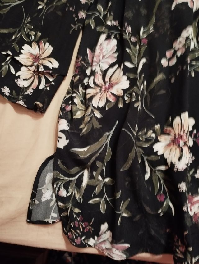 Blusa negra estampada talla 3XL de WOMAN